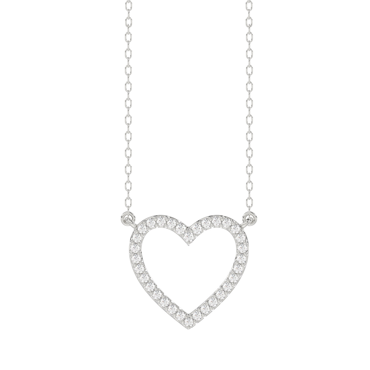 18981825_217548W.jpg LADIES NECKLACE 0.10CT ROUND DIAMOND 10K WHITE GOLD - Image 1