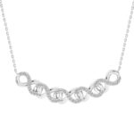 LADIES NECKLACE 0.15CT ROUND DIAMOND 10K WHITE GOLD