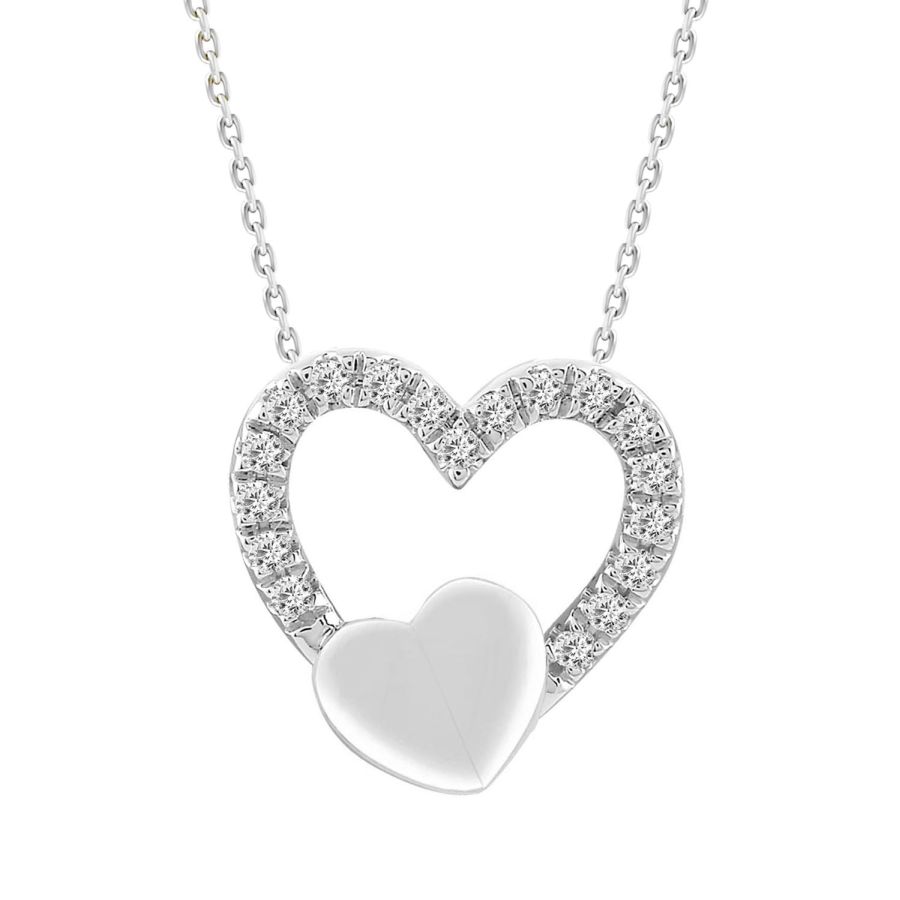 18981908_276053W.jpg LADIES PENDANT WITH CHAIN 0.06CT ROUND DIAMOND 10K WHITE GOLD - Image 1