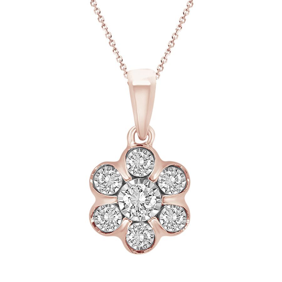 18981913_232334R.jpg LADIES PENDANT 0.15CT ROUND DIAMOND 10K ROSE GOLD - Image 1