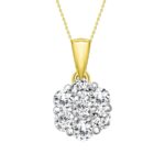 LADIES  PENDANT WITH CHAIN 0.25CT ROUND DIAMOND 14K YELLOW GOLD