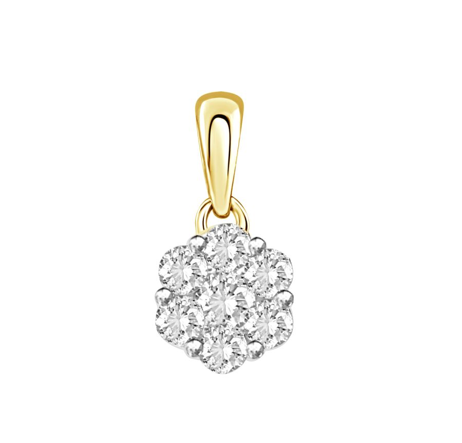 18981941_78166Y.jpg LADIES PENDANT WITH CHAIN 0.50CT ROUND DIAMOND 10K YELLOW GOLD - Image 1