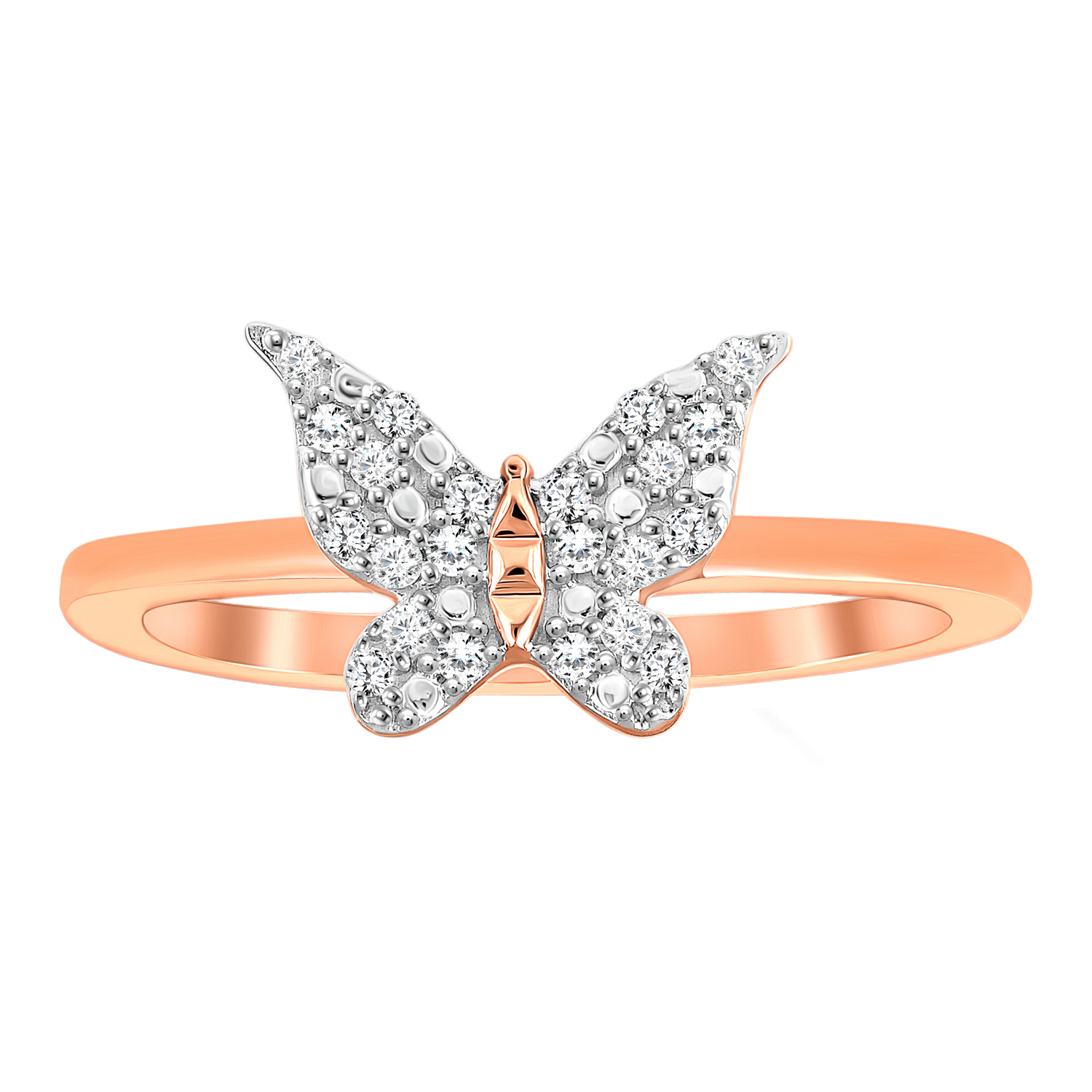 18981944_252789R.jpg LADIES RING 0.10CT ROUND DIAMOND 10K ROSE GOLD - Image 1