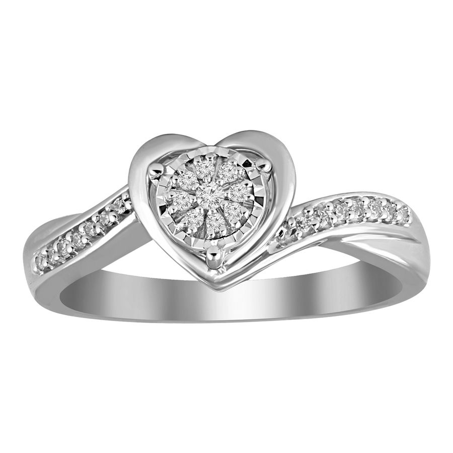 18981948_82732W.jpg LADIES RING 0.10CT ROUND DIAMOND 10K WHITE GOLD - Image 1