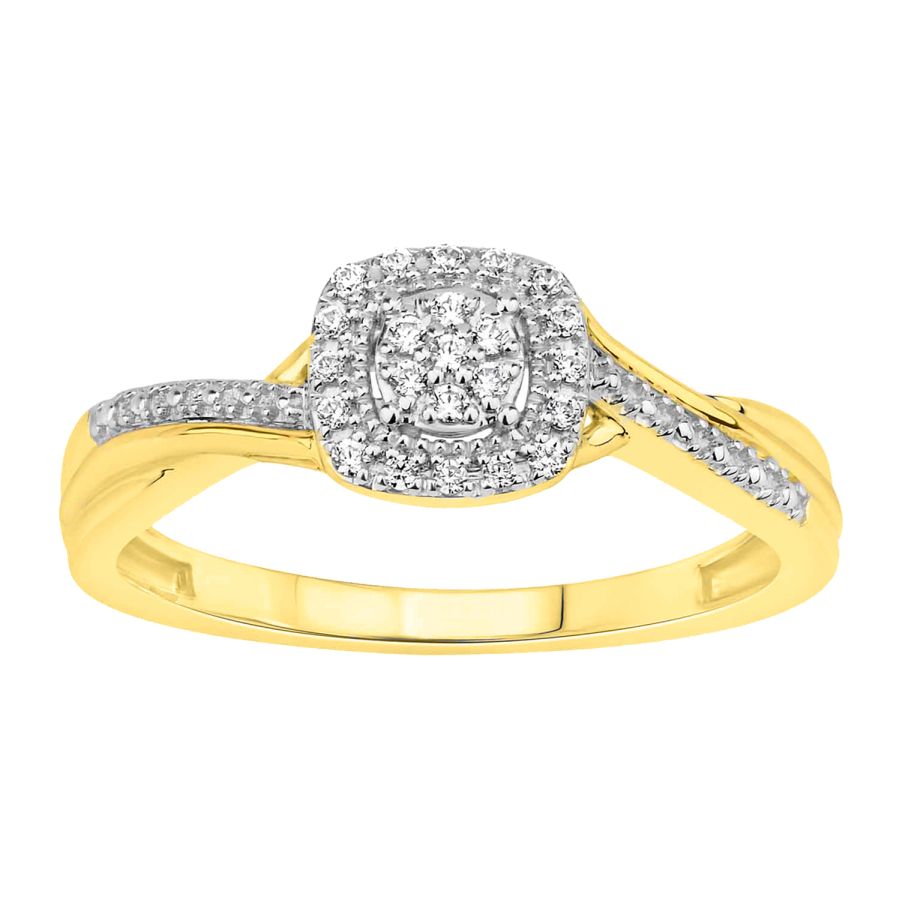 18981949_236994Y.jpg LADIES RING 0.10CT ROUND DIAMOND 10K YELLOW GOLD - Image 1