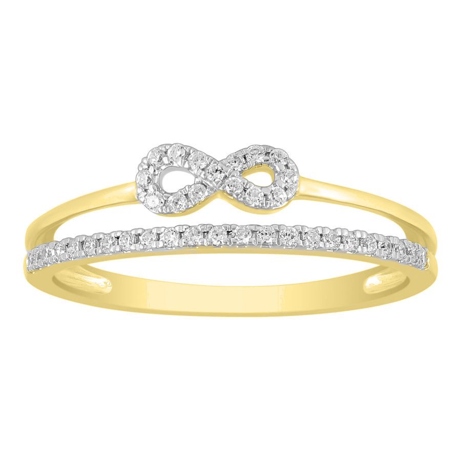 18981954_258360Y.jpg LADIES RING 0.16CT ROUND DIAMOND 10K YELLOW GOLD - Image 1