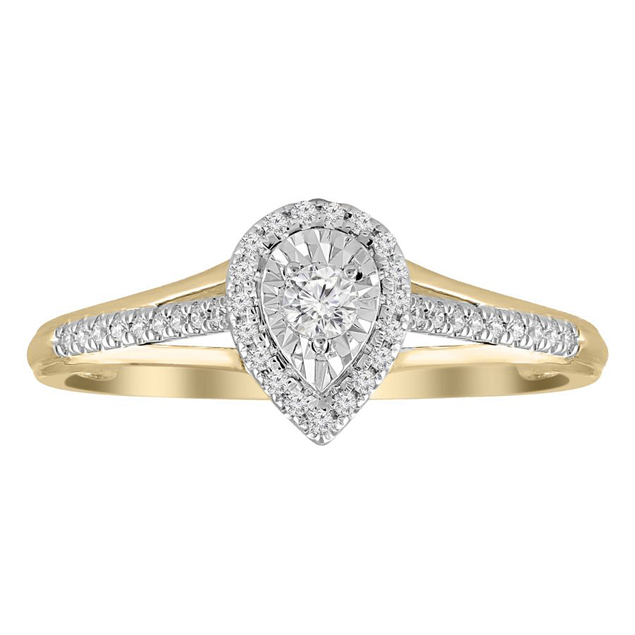 18981958_233166Y.jpg LADIES RING 0.20CT ROUND DIAMOND 10K YELLOW GOLD - Image 1