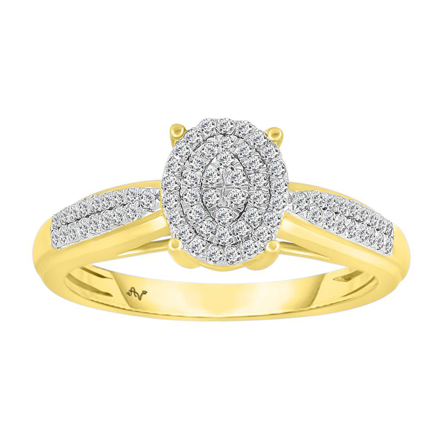 18981965_258508Y.jpg LADIES RING 0.25CT ROUND DIAMOND 10K YELLOW GOLD - Image 1