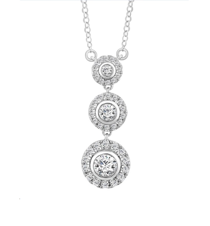 18982029_299765W.jpg LADIES SEMI MOUNT NECKLACE 1.00CT ROUND DIAMOND 14K WHITE GOLD - Image 1