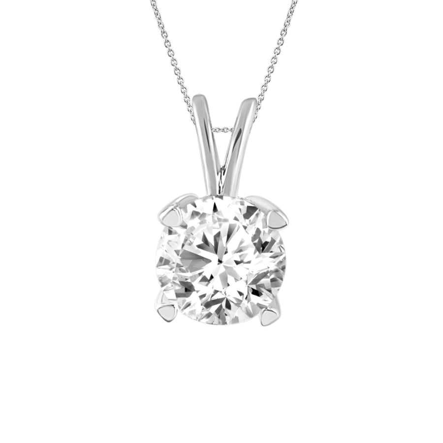 18982049_76739W.jpg LADIES SOLITAIRE PENDANT WITH CHAIN 0.75CT ROUND DIAMOND 14K WHITE GOLD - Image 1