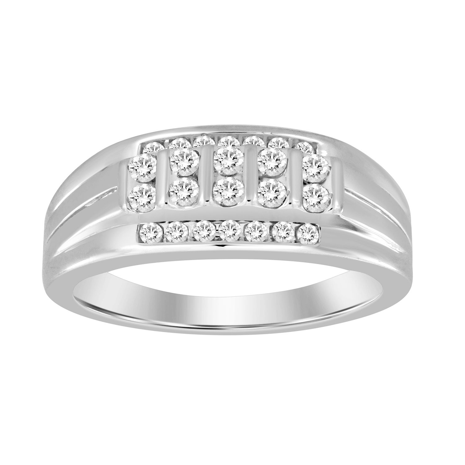 18982061_78664W.jpg MEN'S BAND 0.50CT ROUND DIAMOND 10K WHITE GOLD - Image 1