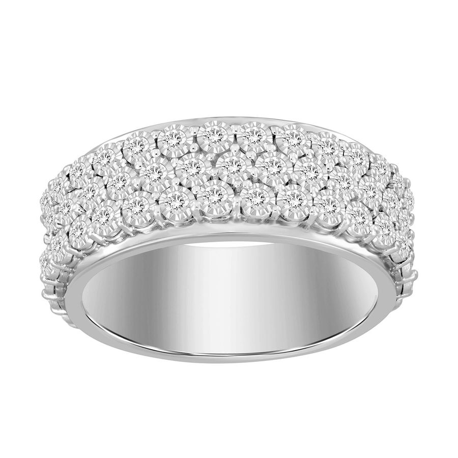 18982065_237931W.jpg MEN'S BAND 1.00CT ROUND DIAMOND 10K WHITE GOLD - Image 1