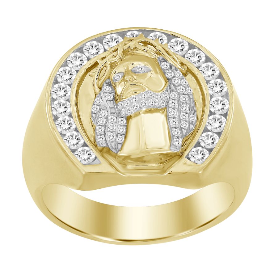 18982187_264305Y.jpg MEN'S RING 0.75CT ROUND DIAMOND 10K YELLOW GOLD - Image 1