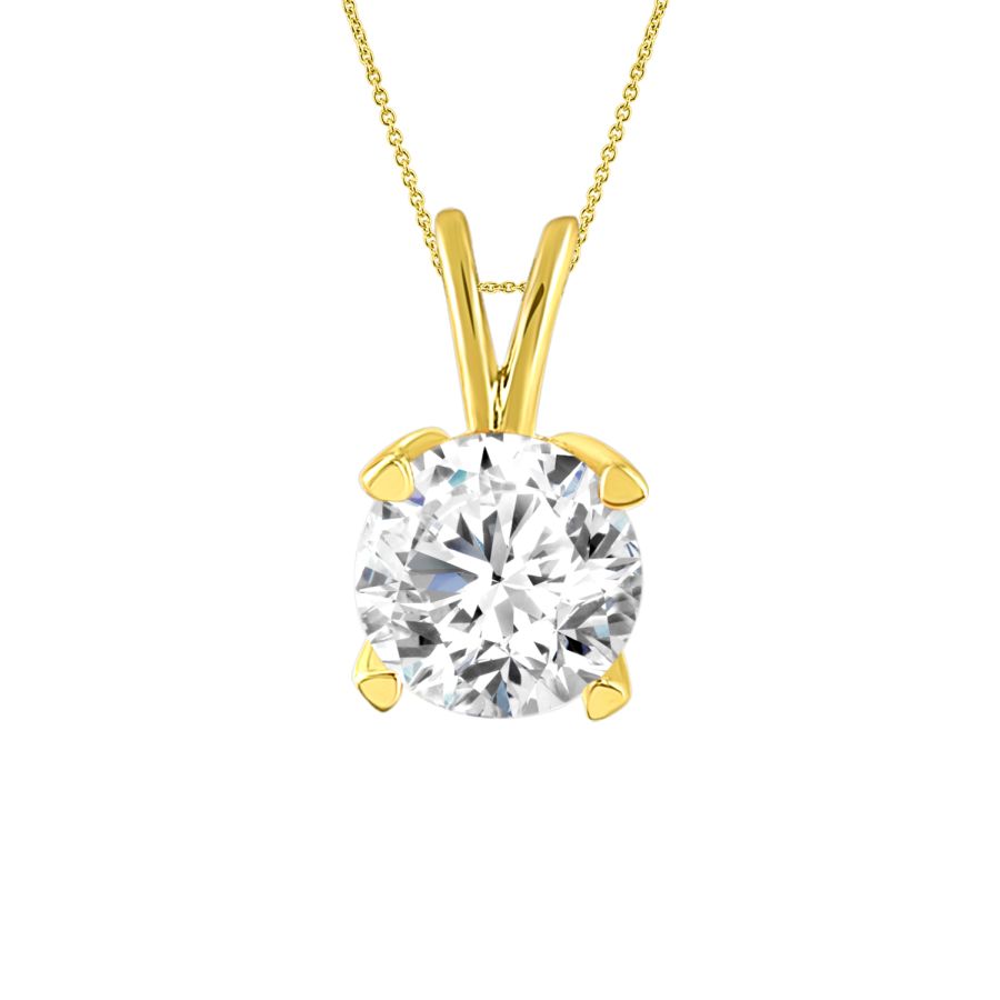 18982358_77625Y.jpg LADIES SOLITAIRE PENDANT 1.00CT ROUND DIAMOND 14K YELLOW GOLD - Image 1