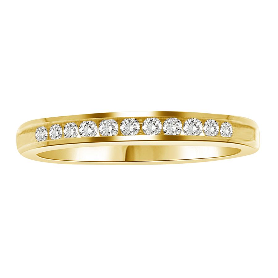 18982416_68081Y.jpg LADIES BAND 0.15CT ROUND DIAMOND 14K YELLOW GOLD - Image 1
