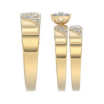 LADIES TRIOS SET 0.33CT ROUND DIAMOND 10K YELLOW GOLD - Image 3