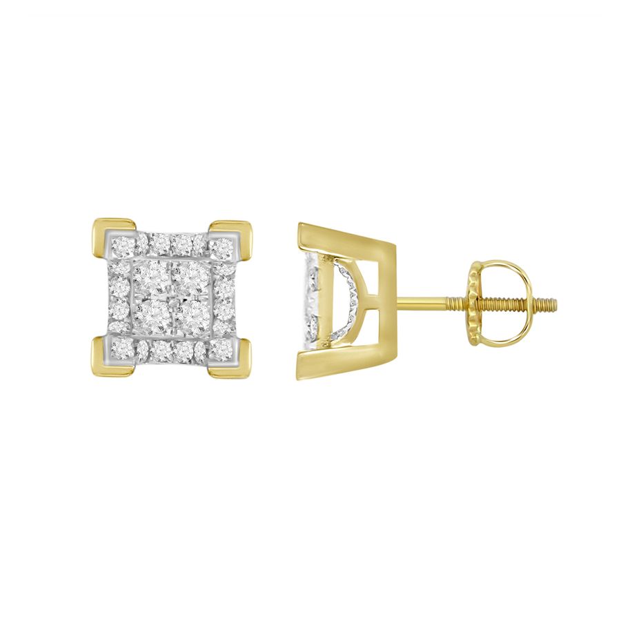 18982513_200742Y.jpg LADIES STUD EARRINGS 0.25CT ROUND DIAMOND 10K YELLOW GOLD - Image 1
