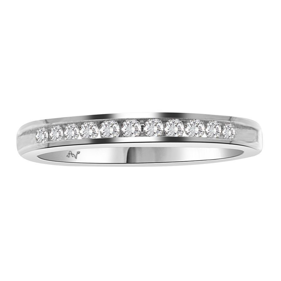 18982636_68081W.jpg LADIES BAND 0.15CT ROUND DIAMOND 14K WHITE GOLD (SI QUALITY) - Image 1