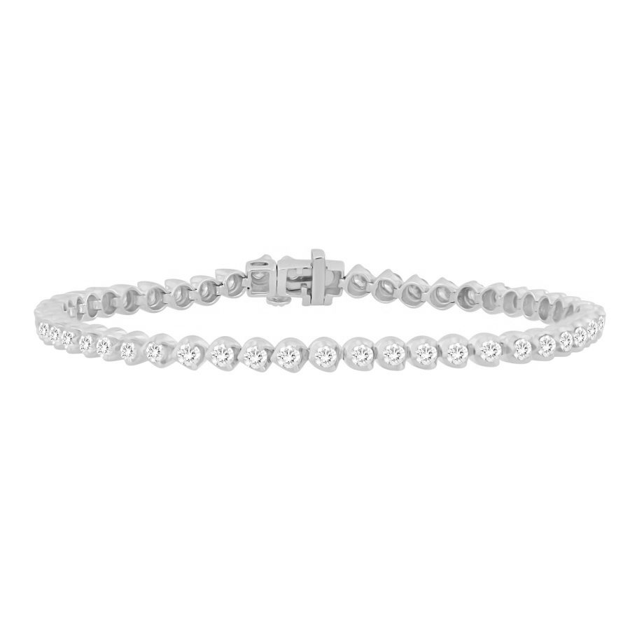 18982725_79940W.jpg LADIES BRACELET 3.00CT ROUND DIAMOND 10K WHITE GOLD - Image 1