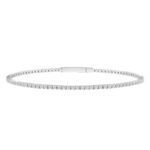 LADIES FULL FLEXIBLE BANGLE 2.00CT ROUND DIAMOND 14K WHITE GOLD