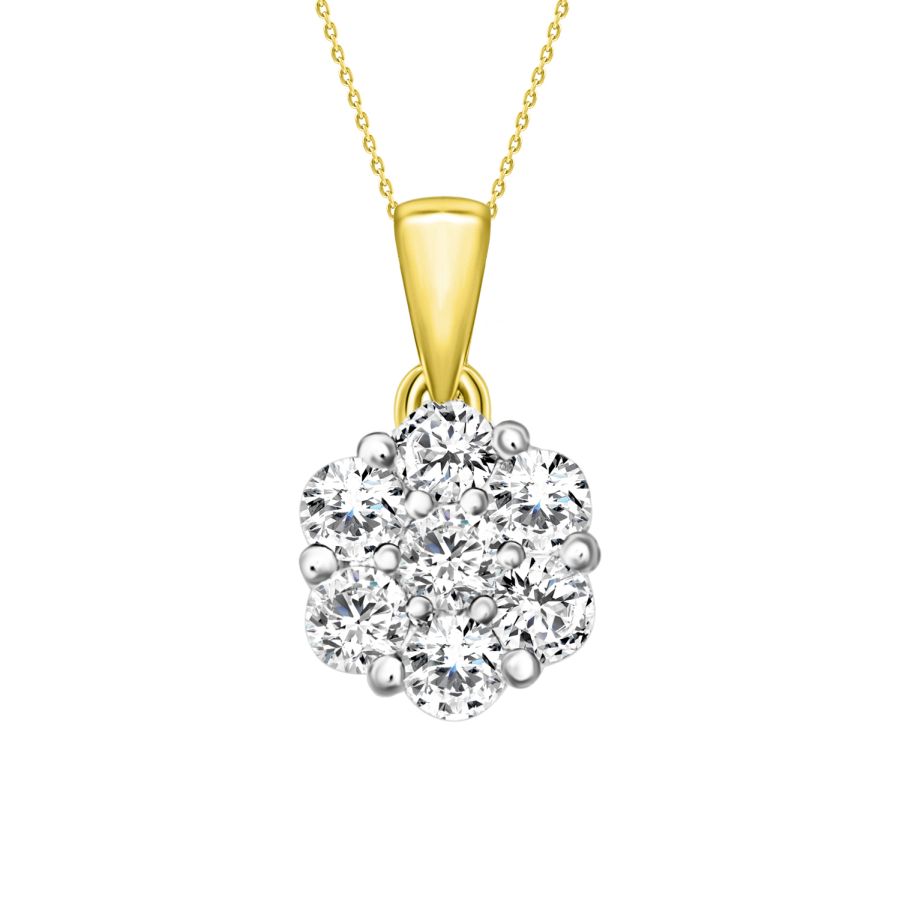 18982783_78179Y.jpg LADIES PENDANT WITH CHAIN 0.15CT ROUND DIAMOND 10K YELLOW GOLD - Image 1