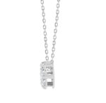 LADIES PENDANT WITH CHAIN 0.50CT ROUND DIAMOND 14K WHITE GOLD - Image 3