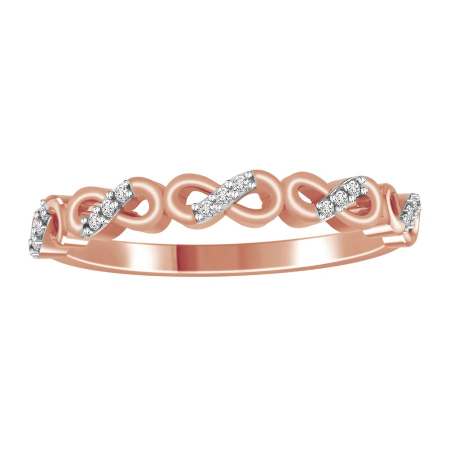 18982862_217559R.jpg LADIES STACKBLE BAND 1/20 CT ROUND DIAMOND 14K ROSE GOLD - Image 1