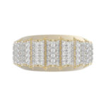 MEN'S BAND 1.00CT ROUND DIAMOND 10K YELLOW GOLD - Image 5