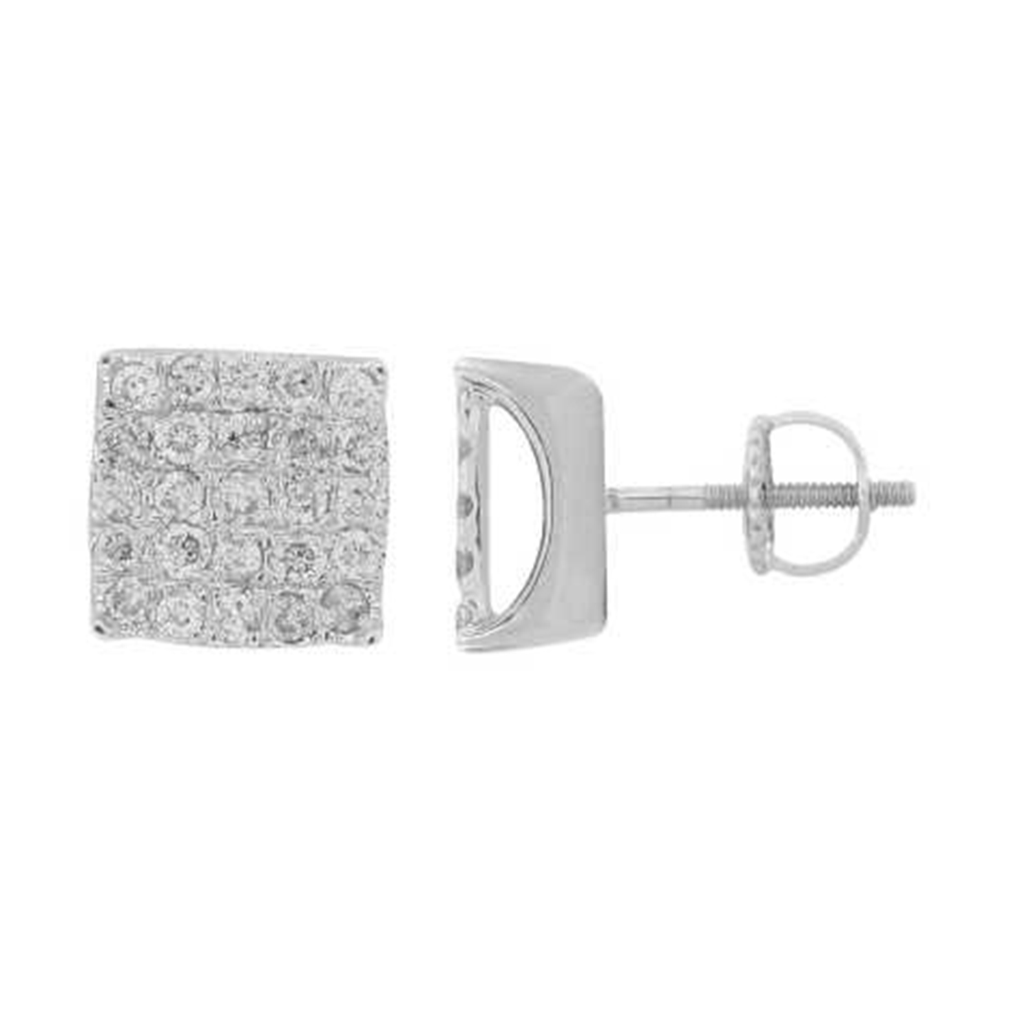 18982877_83373W.jpg LADIES STUD EARRINGS 1.00CT ROUND DIAMOND 10K WHITE GOLD - Image 1