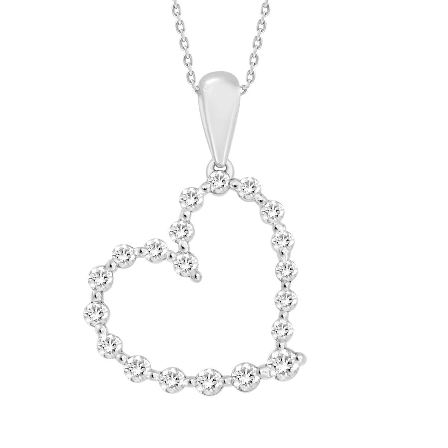 18983005_218316W.jpg LADIES PENDANT WITH CHAIN 0.25CT ROUND DIAMOND 10K WHITE GOLD - Image 1