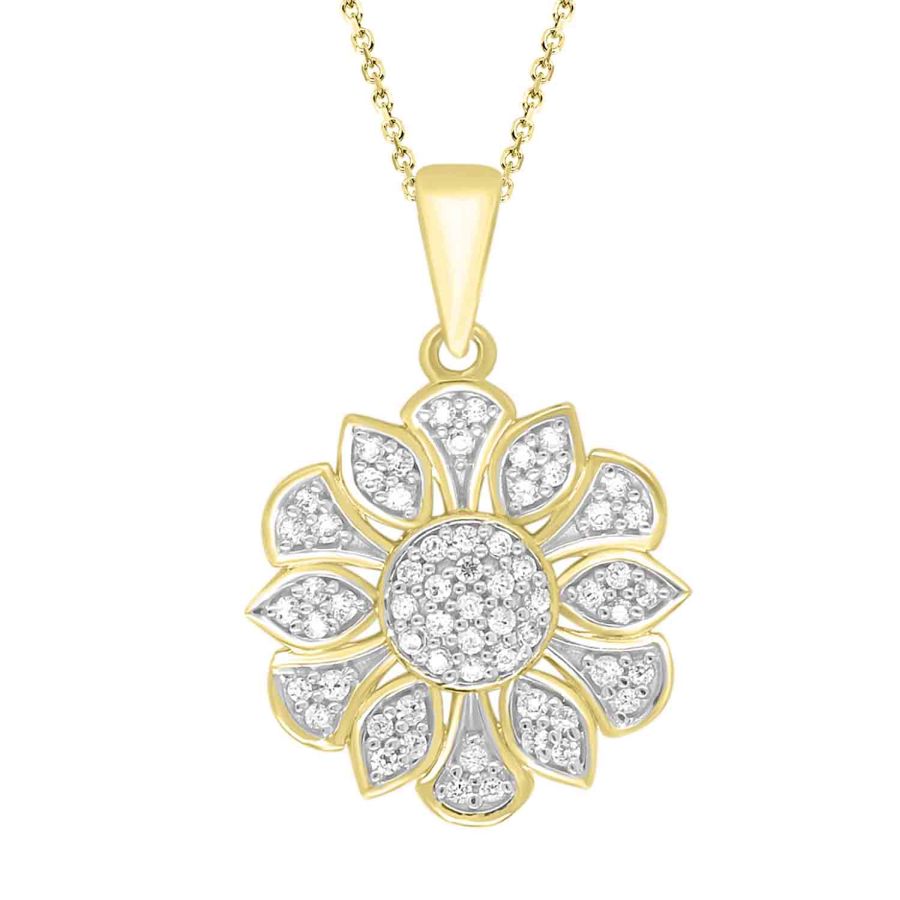 18983087_235314Y.jpg LADIES PENDANT 0.25CT ROUND DIAMOND 10K YELLOW GOLD - Image 1
