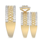 LADIES TRIOS SET 1.50CT ROUND DIAMOND 10K YELLOW GOLD - Image 3