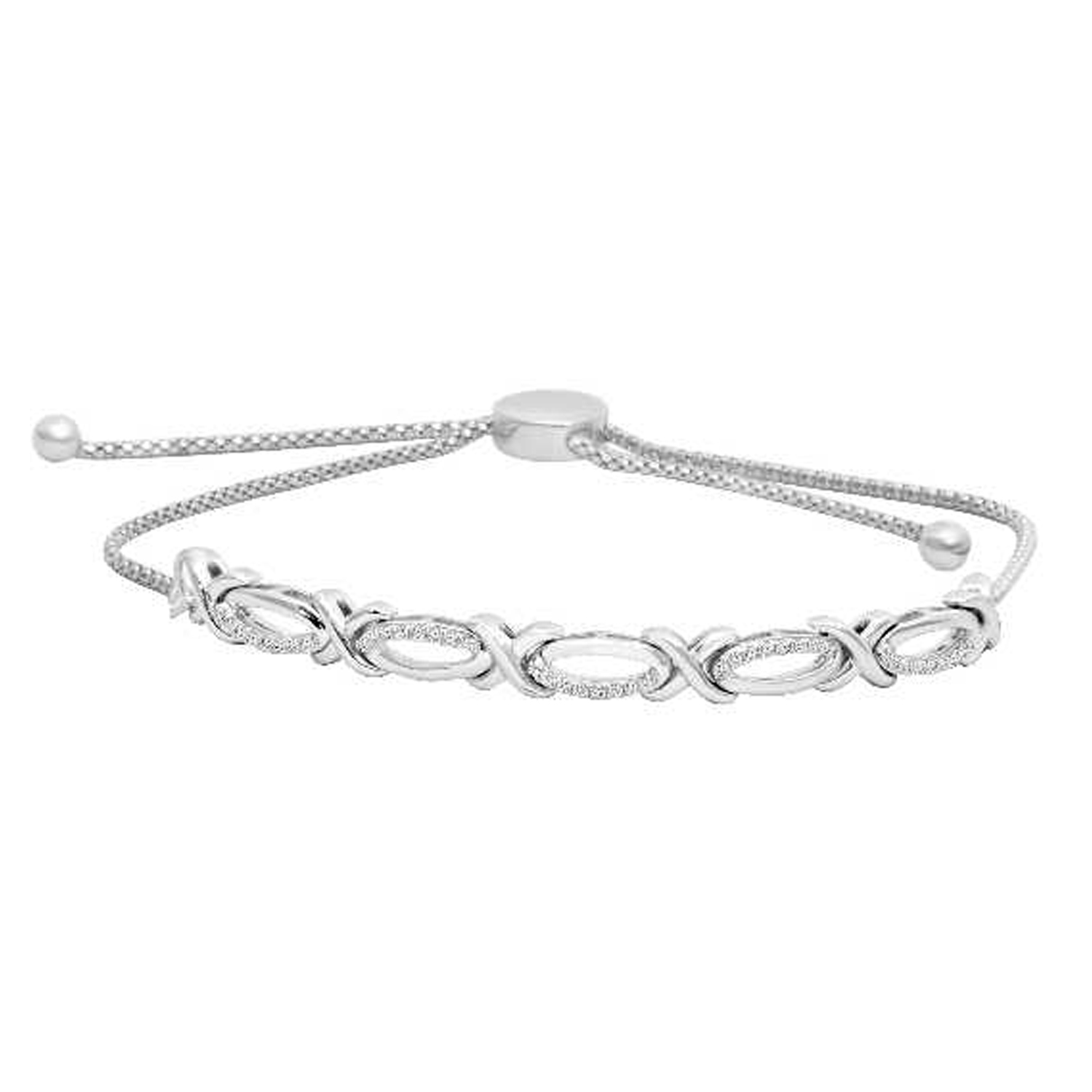 18983604_82728W.jpg LADIES BRACELET 0.20CT ROUND DIAMOND STERLING SILVER/WHITE GOLD - Image 1