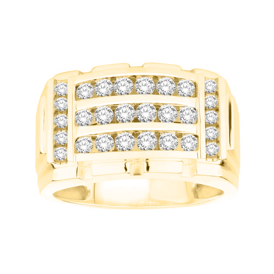 18983620_84719Y.jpg MEN'S RING 1.00CT ROUND DIAMOND 10K YELLOW GOLD - Image 1
