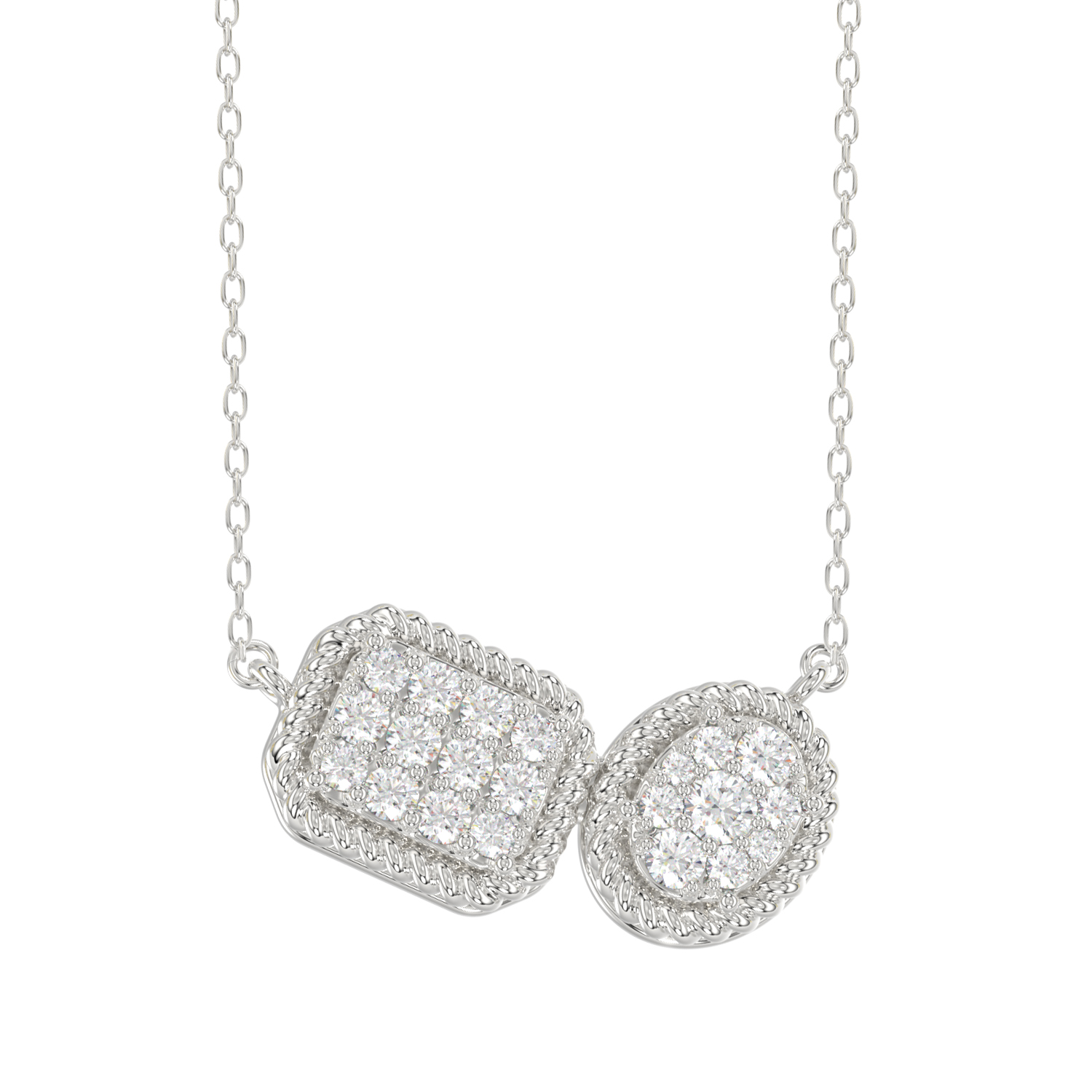 18983875_303932W.jpg LADIES NECKLACE 0.33CT ROUND DIAMOND 14K WHITE GOLD - Image 1