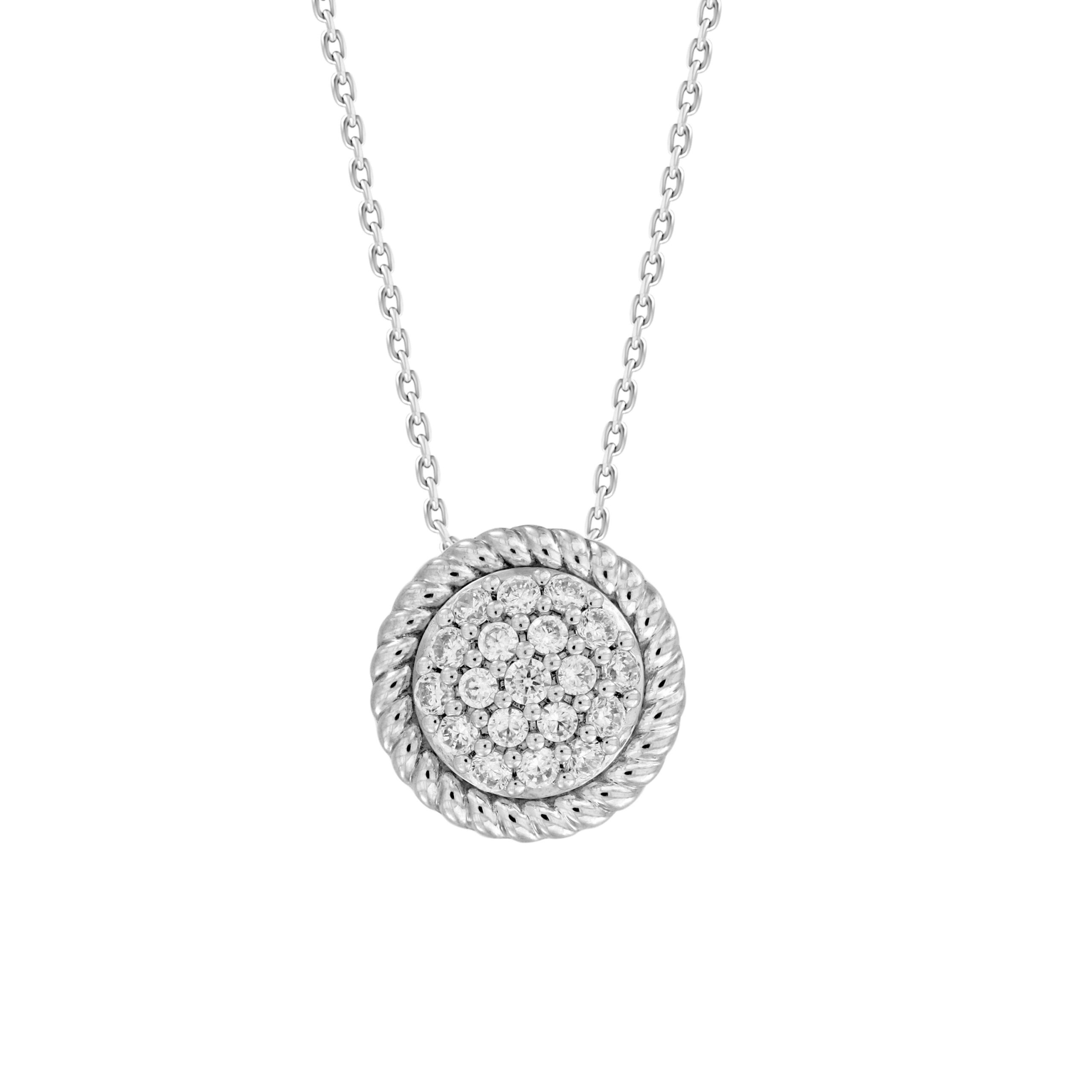 18984004_306657W.jpg LADIES PENDANT WITH CHAIN 0.25CT ROUND DIAMOND 14K WHITE GOLD - Image 1