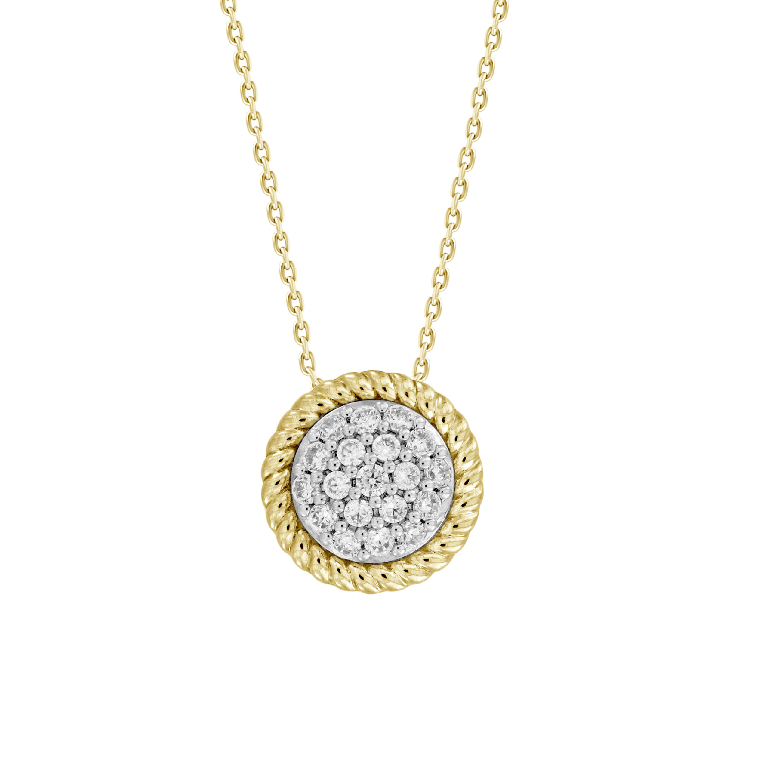 18984005_306657Y.jpg LADIES PENDANT WITH CHAIN 0.25CT ROUND DIAMOND 14K YELLOW GOLD - Image 1