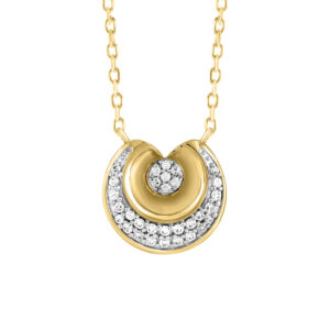 LADIES NECKLACE 0.10CT ROUND DIAMOND 10K YELLOW GOLD