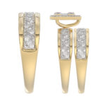 LADIES TRIO SET 1.00CT ROUND/BAGUETTE DIAMOND 10K YELLOW GOLD - Image 3