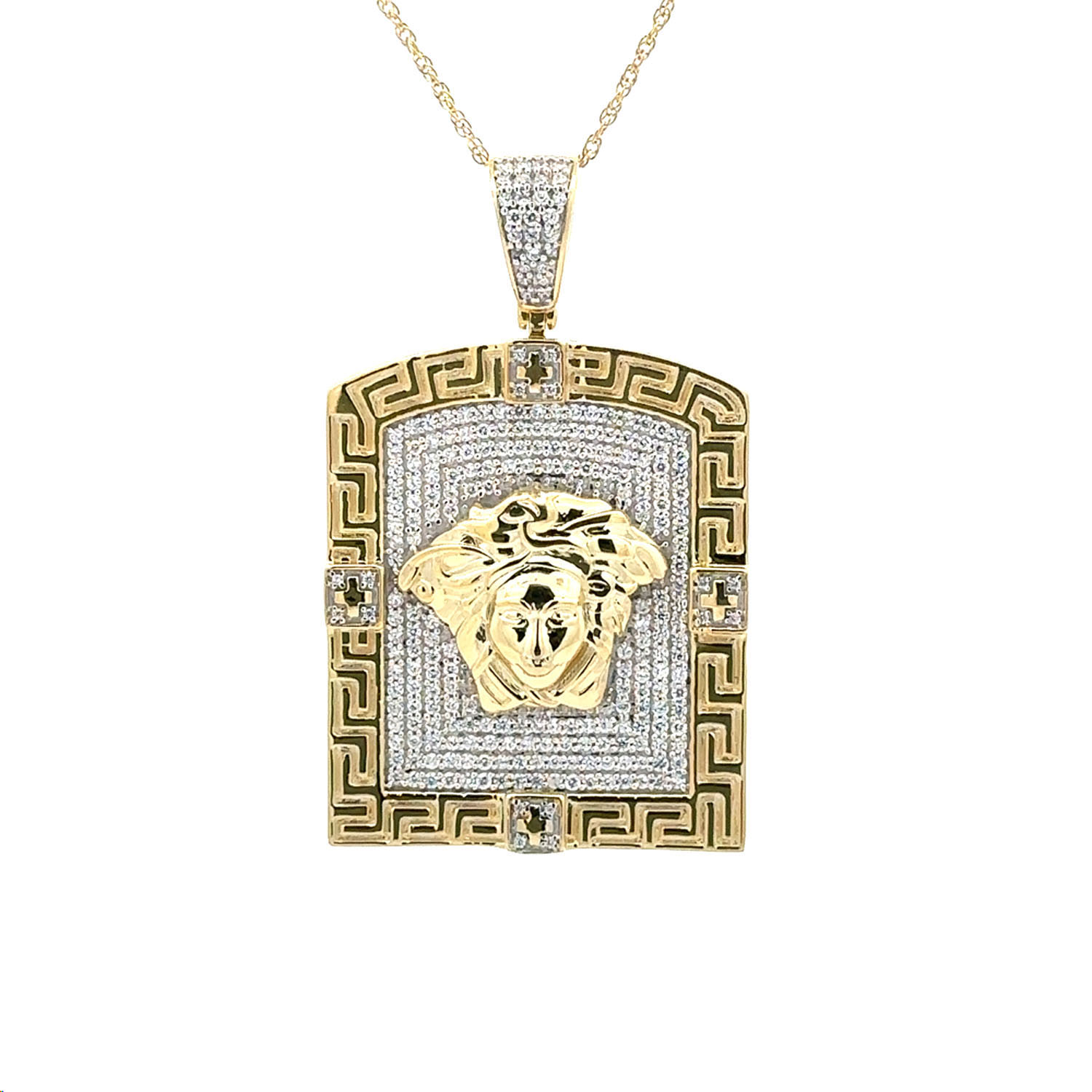 18984085_336283Y.jpg MEN'S CHARM PENDANT 1.00CT ROUND DIAMOND 10K YELLOW GOLD - Image 1
