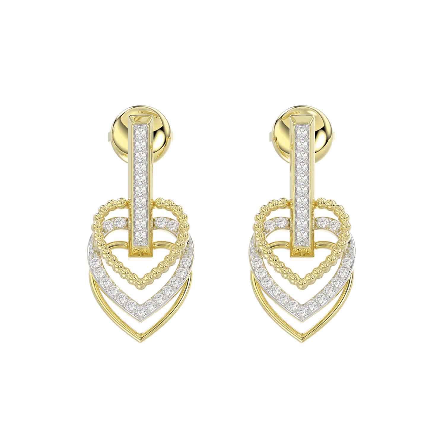 18984142_315032Y.jpg LADIES EARRINGS 0.25CT ROUND DIAMOND 14K YELLOW GOLD - Image 1
