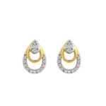 LADIES EARRINGS 0.13CT ROUND DIAMOND 14K YELLOW GOLD