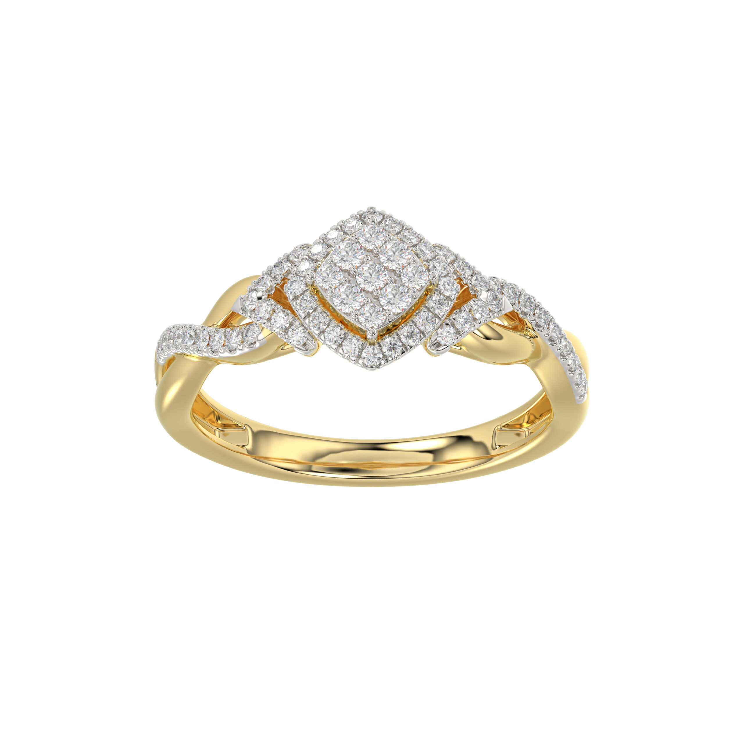 18984202_352348Y.jpg LADIES RING 0.25CT ROUND DIAMOND 10K YELLOW GOLD - Image 1