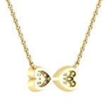 LADIES PENDANT WITH CHAIN 0.25CT ROUND/BAGUETTE DIAMOND 14K YELLOW GOLD - Image 4