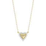 LADIES NECKLACE 0.10CT ROUND DIAMOND 10K YELLOW GOLD