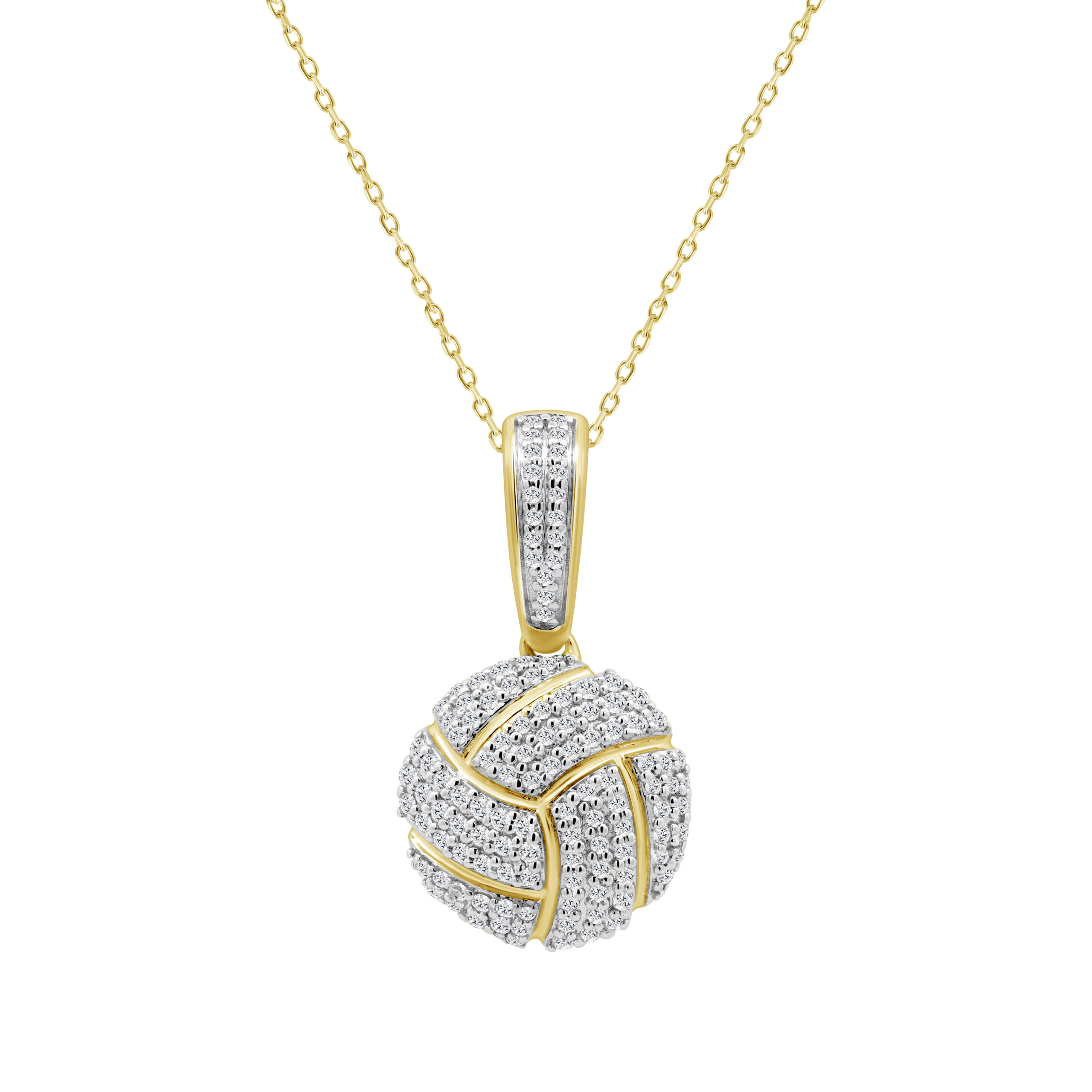 19014436_347896Y.jpg LADIES PENDANT WITH CHAIN 0.33CT ROUND DIAMOND 10K YELLOW GOLD - Image 1