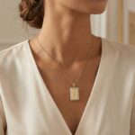 LADIES PENDANT 0.20CT ROUND DIAMOND 10K YELLOW GOLD - Image 5