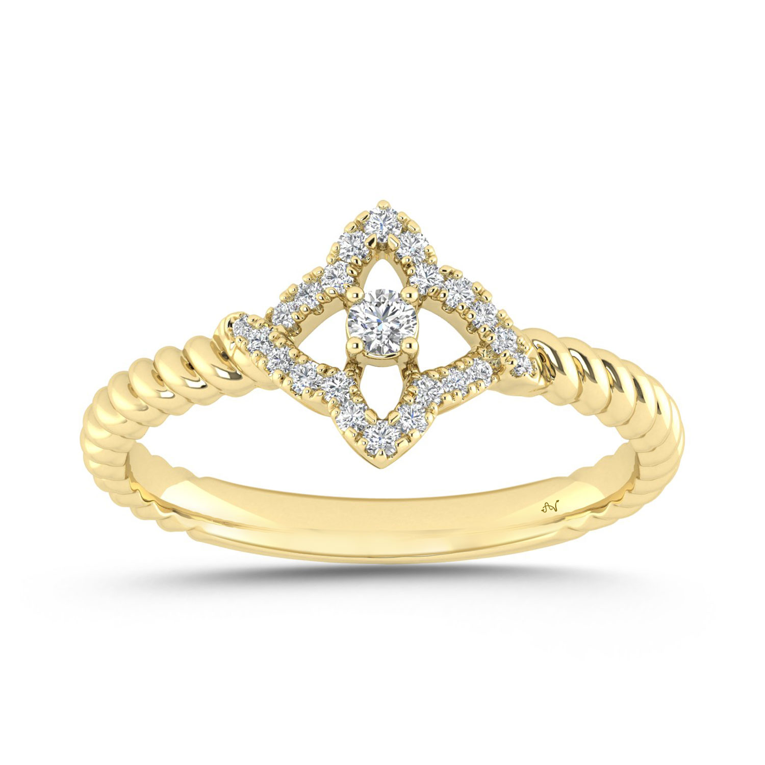19024728_351055Y.jpg LADIES RING 0.15CT ROUND DIAMOND 10K YELLOW GOLD - Image 1