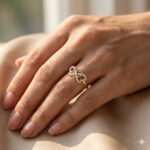 LADIES RING 0.15CT ROUND DIAMOND 10K YELLOW GOLD - Image 6