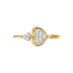 LADIES RING 0.15CT ROUND/BAGUETTE DIAMOND 10K YELLOW GOLD - Image 5